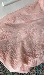 gala and front panel, fine chikankari on gala and boota with beads and sequins on neck highlighting