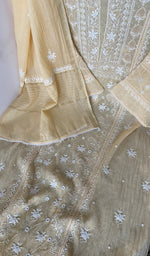 Fine chikankari with haath ki jaali across the body of the kurta piece