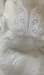 Fine chikankari in close view