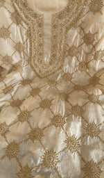 Chikankari worked by hand on tussar silk