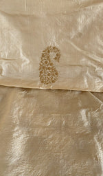 Close view of the beige kurta fabric