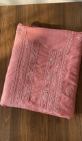 Lujain — Salmon Pink Pure Eri Silk Chikankari 1 Pc Unstitched Kurta Fabric