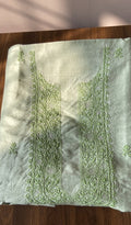 Lujain — Sage Green Pure Eri Silk Chikankari 1 Pc Unstitched Kurta Fabric