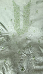 Chikankari worked by hand on eri silk