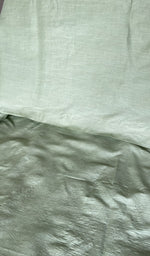 Hand embroidery on sage green eri silk
