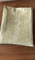 Lujain — Mint Green Pure Eri Silk Chikankari 1 Pc Unstitched Kurta Fabric
