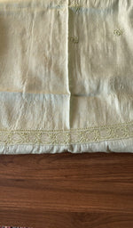 Hand embroidery on mint green eri silk