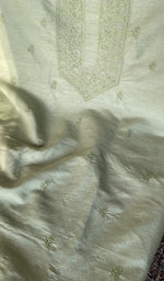 Do taar chikankari on the mint green eri silk