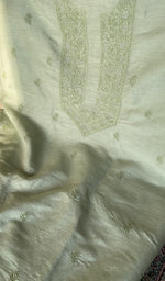 Stitch detail on the mint green eri silk kurta