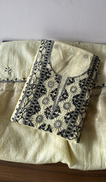 Gala and neckline of the yellow kurta