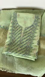 Gala and neckline of the green kurta