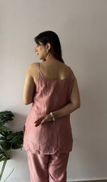 Old Rose chanderi silk, front of the kurta