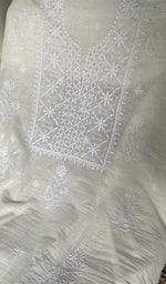 Border and hem of the white mul chanderi