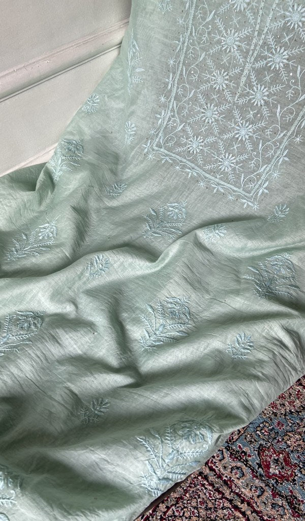 Fine chikankari in close view
