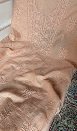Border and hem of the apricot mul chanderi