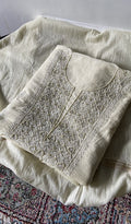 Arisha — Ivory Mul Chanderi Chikankari 3 Pc Unstitched Suit Set