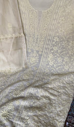 Yellow pure mul chanderi dupatta with scattered motifs