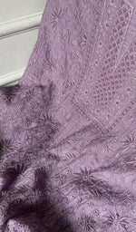 Load image into Gallery viewer, do taar and teen taar chikankari on lilac pure mul chanderi