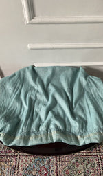 Load image into Gallery viewer, powder blue pure mul chanderi, full piece laid out