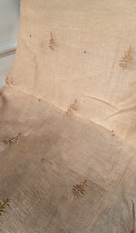 Load image into Gallery viewer, dupatta chikankari detail, peach pure mul chanderi