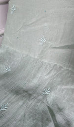 Load image into Gallery viewer, dupatta chikankari detail, mint green pure mul chanderi