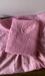 Gala and neckline of the pink kurta
