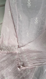 Load image into Gallery viewer, dupatta chikankari detail, blush pure mul chanderi