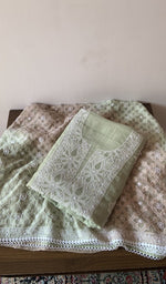 Gala and neckline of the green kurta