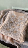 Asiya — Peach Cotton Chikankari 3 Pc Unstitched Suit Set