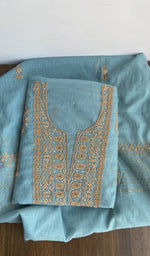 Second folded view of the sky blue kurta piece