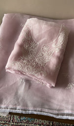 Folded lilac pink organza silk kurta, second view