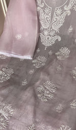 Chikankari worked by hand on organza silk