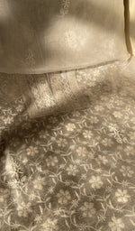 Hand embroidery on white organza silk