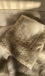 Folded white organza silk kurta, second view