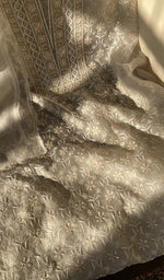 Fine do taar chikanakri on the white organza silk