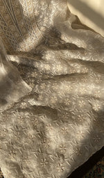 White organza silk laid flat on the table