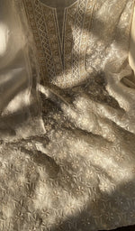 Close view of the white kurta fabric