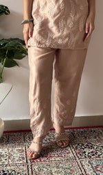 Amreena — Peach Chanderi Silk Chikankari 2 Pc Stitched Co-Ord Set — detail 12