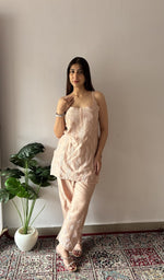 Chanderi Silk texture in close up