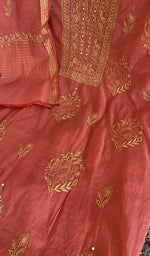 Do taar and teen taar chikankari on the rust mul chanderi
