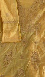 Chikankari worked by hand on mul chanderi