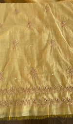 Close view of the mustard kurta fabric
