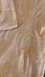 Do taar and teen taar chikankari on the beige mul chanderi