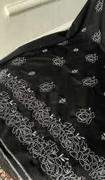 gala and front panel, fine chikankari with rose motifs