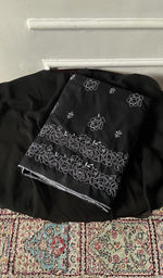 jaali and motif detail, black cotton