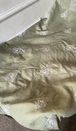 Gala and front placket, fine chikankari