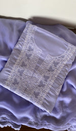 Folded lavender cotton kurta, second view