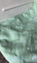 Load image into Gallery viewer, Gala and front panel worked in fine chikankari with haath ki jaali