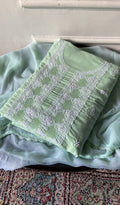 Asiya — Mint Green Cotton Chikankari 3 Pc Unstitched Suit Set