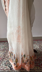 Do taar and teen taar chikankari on border and pallu across the pallu